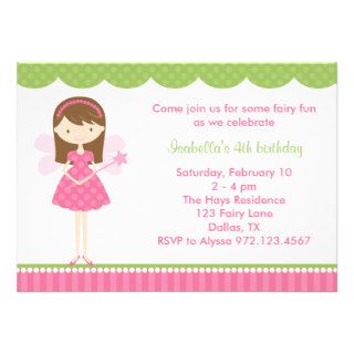 Pink Fairy Birthday Party Invitations