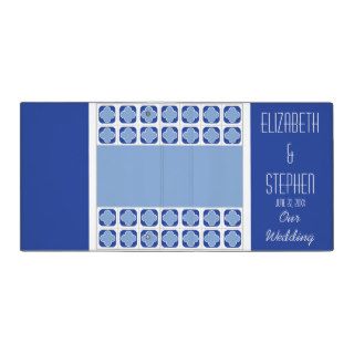 Blue Modern Quatrefoil Trellis Wedding Planner Binders