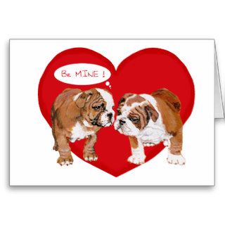 English Bulldog Valentine Greeting Cards