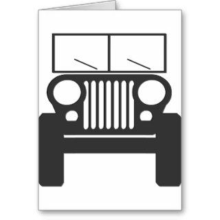 Jeep Front Silhouette in black Greeting Card