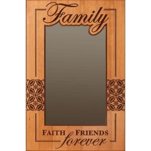 P. Graham Dunn 24 in. x 36 in. Carved Cherry Wood Family Faith Friends Forever Framed Mirror MIT40