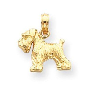 14k Gold Schnauzer Dog Pendant Jewelry