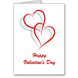 Happy Valentine's Day simple hearts 3D, Greeting Cards