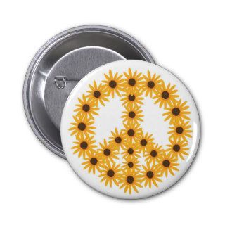 Sunflower Peace Sign buttons