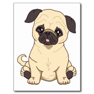 Pug Drawing By Pablo Fernandez Limited Edition Post Card