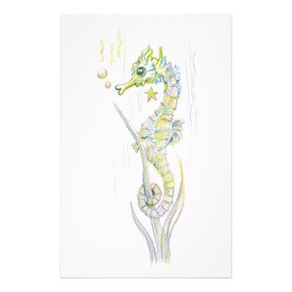 Succulent Seahorse Stationery Paper