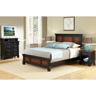 Home Styles The Aspen Collection Queen/ Full Headboard, Media Chest/ Night Stand Set Black Size Full