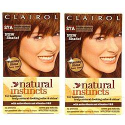 Clairol Natural Instincts #27A Double Espresso Dark Bronze Brown Hair Color (Pack of 4) Clairol Hair Color