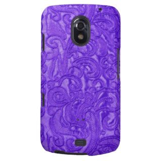 Royal Purple Floral Faux Embroidered Silk Samsung Galaxy Nexus Case