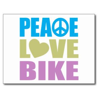 Peace Love Bike Post Cards