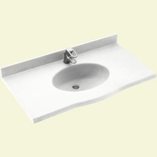 Swanstone Europa 43 in. Solid Surface Vanity Top with Basin in White EV1B2243 010
