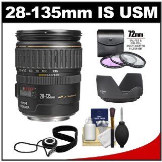 Canon EF 28 135mm f/3.5 5.6 IS USM Zoom Lens with 3 UV/FLD/CPL Filters + Accessory Kit for EOS 60D, 6D, 7D, 5D Mark II III, Rebel T3, T3i, T4i Digital SLR Cameras  Digital Slr Camera Lenses  Camera & Photo