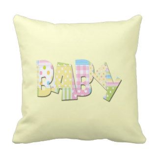 Pastel Baby Word Art Pillow