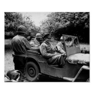 General Eisenhower In A Jeep    WWII Poster