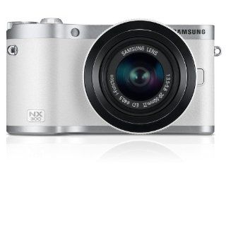Samsung NX300 20.3MP CMOS Smart WiFi Compact Interchangeable Lens Digital Camera with 20 50mm Lens and 3.3" AMOLED Touch Screen (White)  Compact System Digital Cameras  Camera & Photo