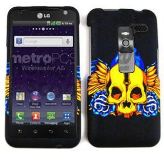 Lg Esteem Ms910 Skull Wings Embossed Case Accessory Snap on Protector Cell Phones & Accessories
