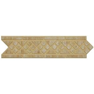 Merola Tile Intarsia Beige 2 1/2 in. x 10 3/16 in. Porcelain Listello Wall and Floor Trim Tile WBRINBE