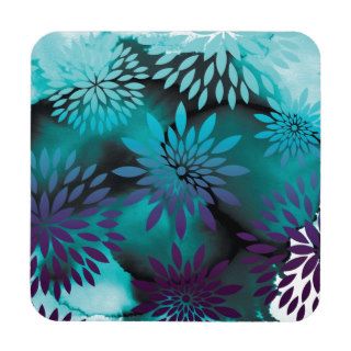 Floral Pattern and Watercolor Abstract Painting Coasters