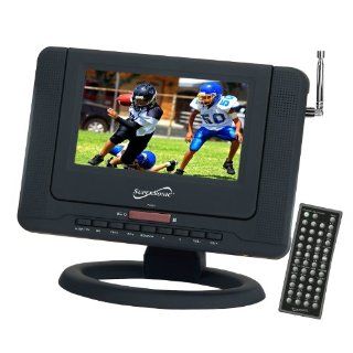 Supersonic SC 491 7 Portable TV With DVD Player, ATSC Tuner, USB, SD Card Reader & Rechargeable Battery Electronics