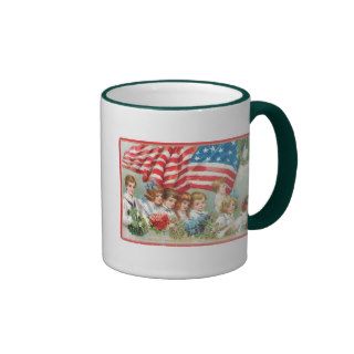 Children Marching with Flag Mugs