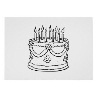 Birthday Cake with Candles Print