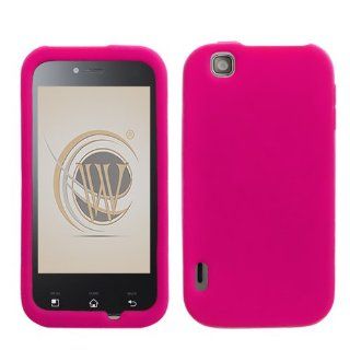 T Mobile LG myTouch (LGE739) Silicone Skin Soft Phone Cover   Hot Pink Cell Phones & Accessories