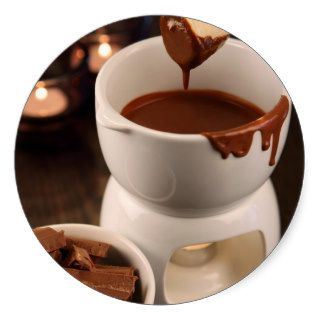 Dipping Into Chocolate Fondue Stickers