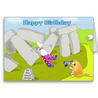 Funny stonehenge happy birthday card