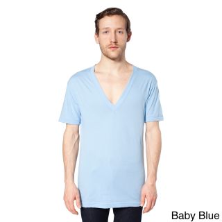 American Apparel American Apparel Unisex Sheer Jersey Deep V neck T shirt Blue Size XS