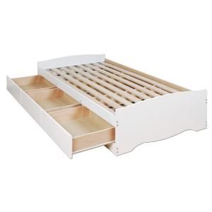 Prepac Monterey White Twin 3 Drawer Platform Storage Bed WBT 4100 2K