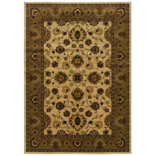Traditional Ivory/ Brown Area Rug (53 X 76)