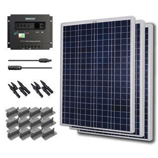 Solar Panel Starter Kit 300w With 3 100w Poly Sol Pan/ 20 Ad Kit/ 30a Chg Con/ Mc4 Br Conn/ Z Br