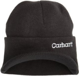 Carhartt Men's Knit Hat With Visor, Black, One Size at  Mens Clothing store