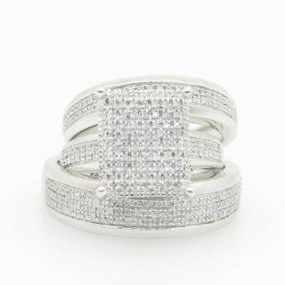 Womens Jaidy .925 Italian Sterling Silver round cut 0.80 diamond engagement ring Jewelry