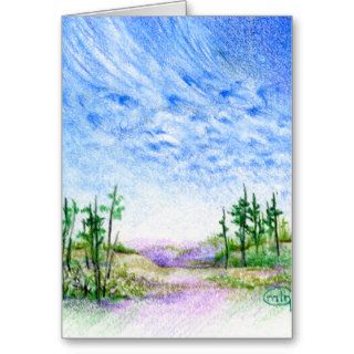 A Face In The Clouds Colored Pencil Landscape Cards
