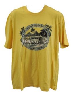 NEW Caribbean Joe Mens S/S Crew Neck Shirt Yellow Offshore Bar Graphic Yellow L at  Mens Clothing store