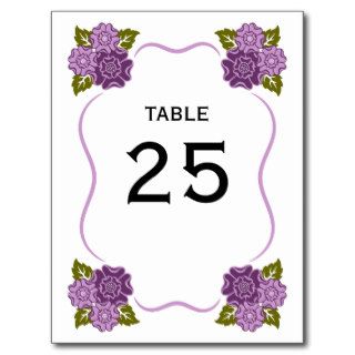 Classy Lavender Floral Border Table Seating Cards Postcard