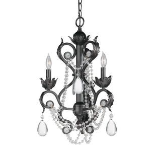 Winslow Dark Rust 3 light Chandelier With Crystal Accents
