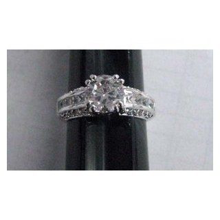 R.S. Covenant 479 Round Cut CZ Silver Ring Size 6  Window Treatment Clip Rings  