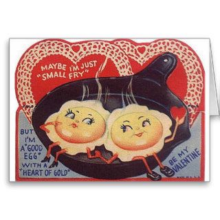 Vintage Fried Eggs Valentine's Day Greeting Card
