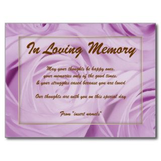 "In loving memory" condolence memorial death Postcard