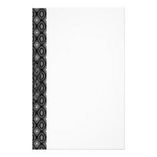 Black and white abstract border stationery