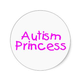 Autism Princess (Pink) Round Sticker