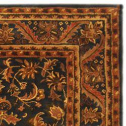 Handmade Exquisite Blue/ Gold Wool Rug (9'6 x 13'6) Safavieh 7x9   10x14 Rugs