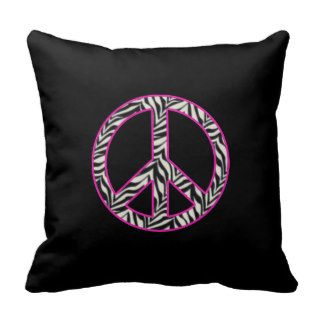 Zebra Peace Sign Pillow