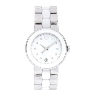 Movado Women's Steel and Ceramic 'Cerena' Watch Movado Women's Movado Watches