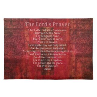 The Lord's Prayer Words traditional Place Mats