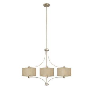 Capital Lighting 3937WG 482 Luna Collection 3 Light Island Fixture, Winter Gold Finish with Moonlit Mica Shades and Frosted Diffused Glass   Ceiling Pendant Fixtures  