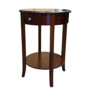 Home Decorators Collection Composite Wood Oval Shaped End Table in Cherry Finish H 125N