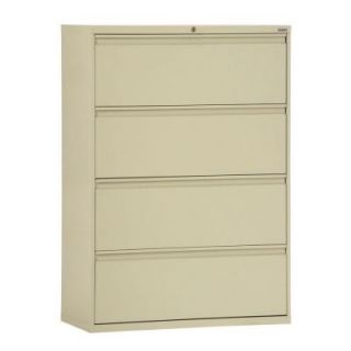 Sandusky 800 Series 36 in. W 4 Drawer Full Pull Lateral File Cabinet in Putty LF8F364 07
